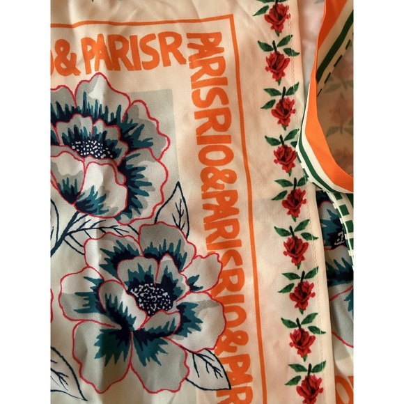 Commense Skirt Womens Small Multicolor Floral Satin Wrap Tie Mini Scarf Print - Picture 15 of 16